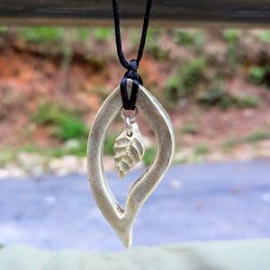Artist-Made Leaf Necklace with Soft Adjustable Cord